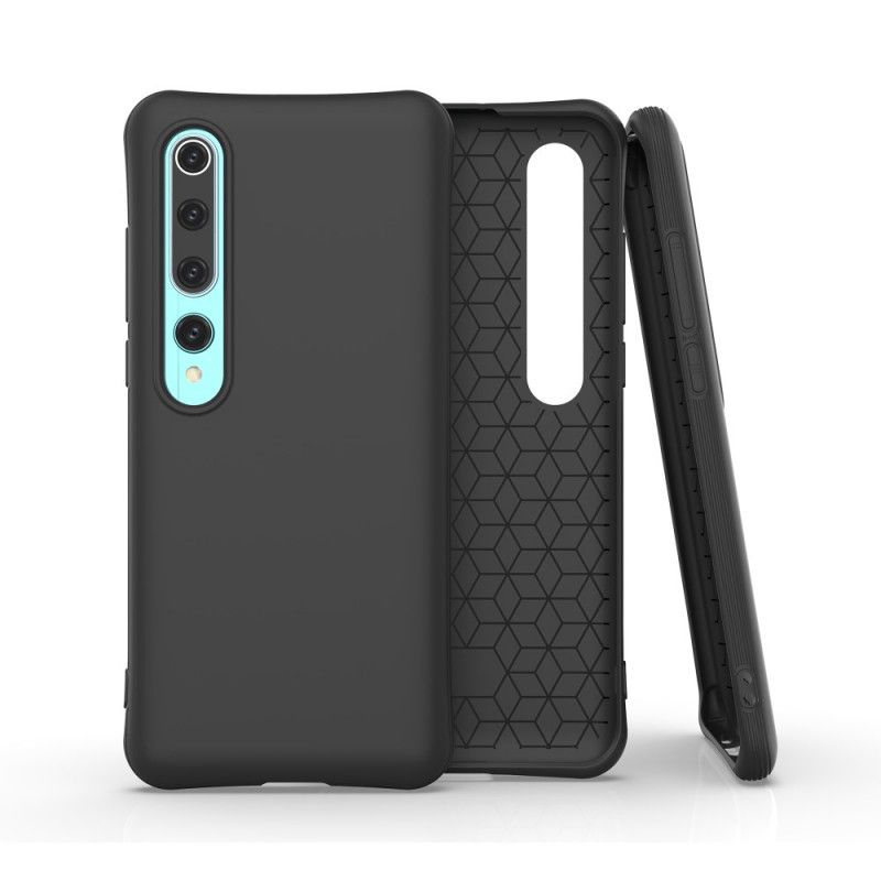 Case Hoesje Xiaomi Mi 10 / 10 Pro Rood Zwart Telefoonhoesje Flexibele Mat Siliconen