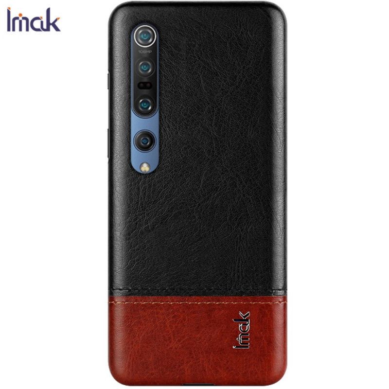 Case Hoesje Xiaomi Mi 10 / 10 Pro Rood Zwart Telefoonhoesje Imak Ruiyi Serie Leereffect