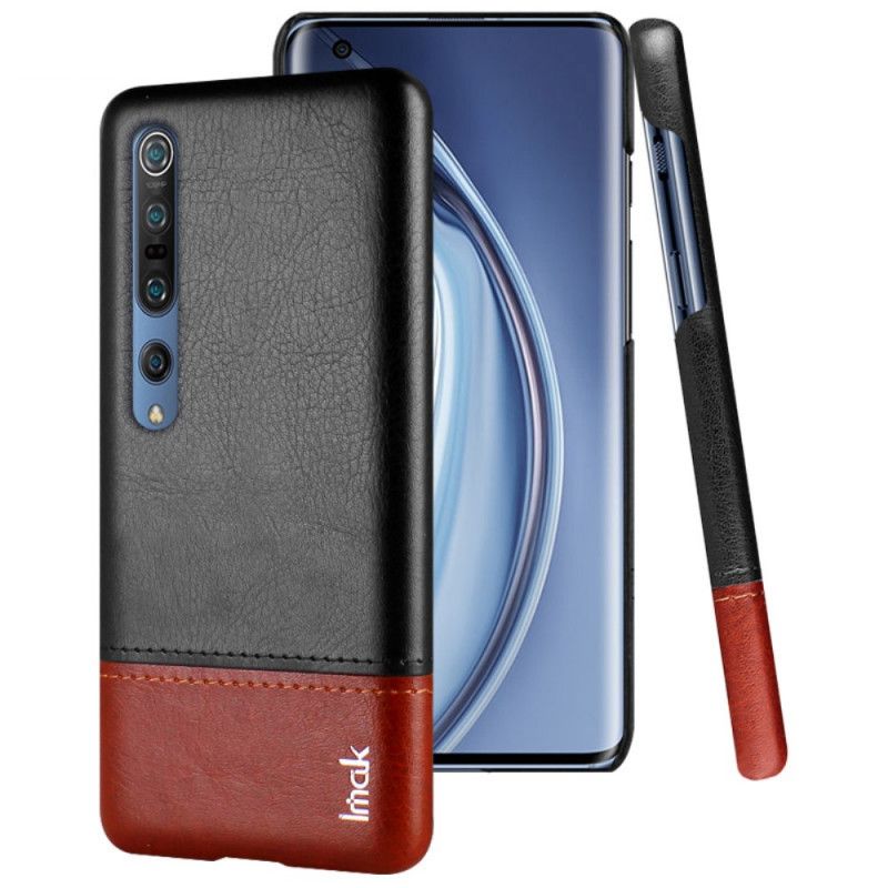 Case Hoesje Xiaomi Mi 10 / 10 Pro Rood Zwart Telefoonhoesje Imak Ruiyi Serie Leereffect