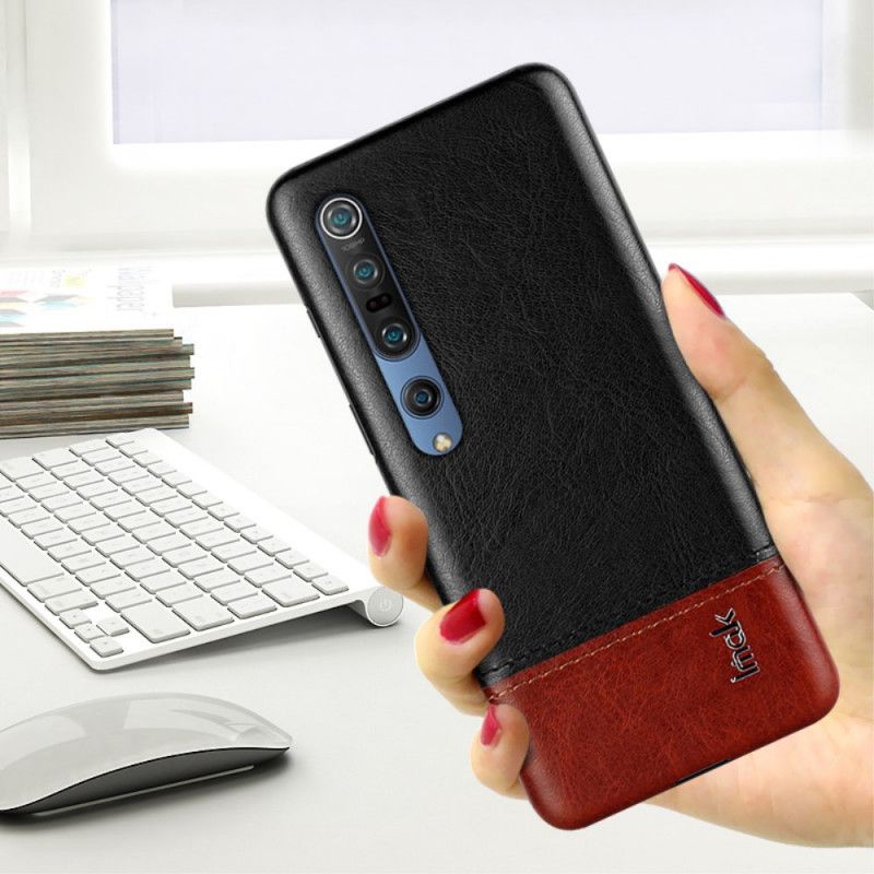 Case Hoesje Xiaomi Mi 10 / 10 Pro Rood Zwart Telefoonhoesje Imak Ruiyi Serie Leereffect