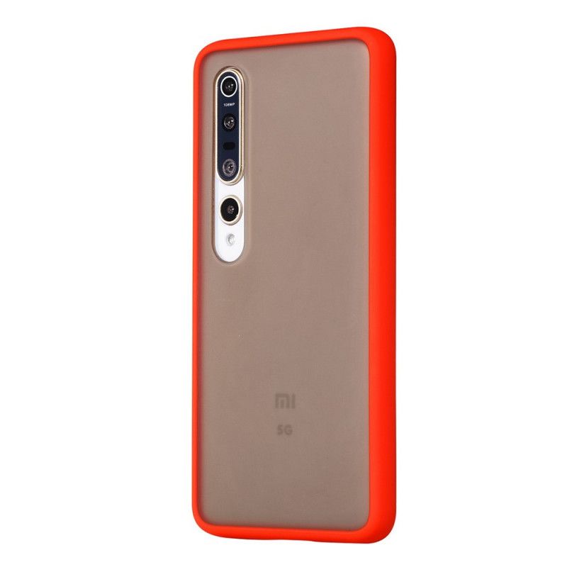 Cover Hoesje Xiaomi Mi 10 / 10 Pro Wit Zwart Telefoonhoesje Hybride Siliconen Velgontwerp