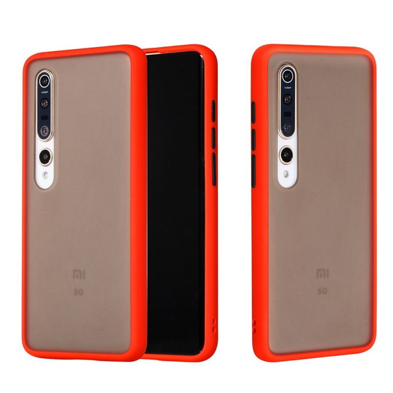 Cover Hoesje Xiaomi Mi 10 / 10 Pro Wit Zwart Telefoonhoesje Hybride Siliconen Velgontwerp