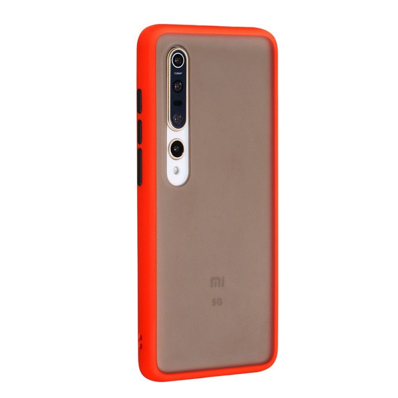 Cover Hoesje Xiaomi Mi 10 / 10 Pro Wit Zwart Telefoonhoesje Hybride Siliconen Velgontwerp