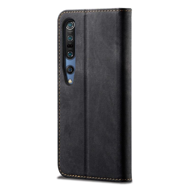 Folio-hoesje voor Xiaomi Mi 10 / 10 Pro Donkerblauw Zwart Jeansstof