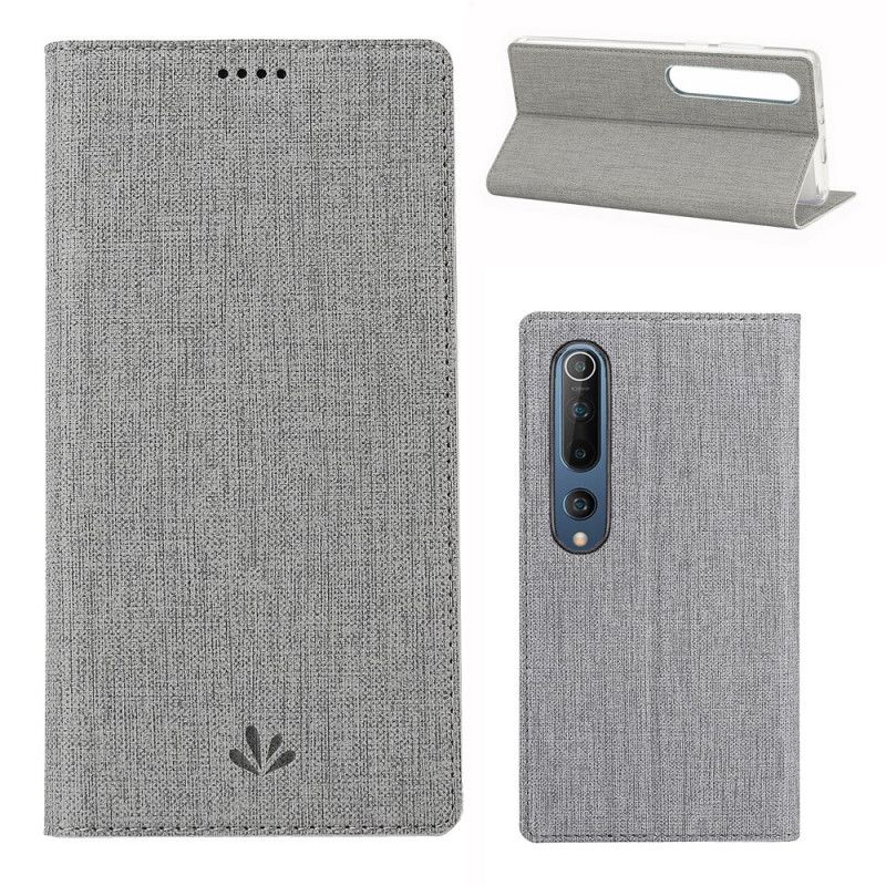 Folio-hoesje Xiaomi Mi 10 / 10 Pro Grijs Zwart Telefoonhoesje Getextureerde Vili Dmx