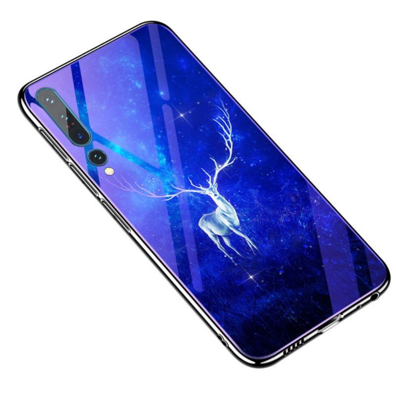 Hoesje voor Xiaomi Mi 10 / 10 Pro Donkerblauw Gehard Glas En Dierlijke Siliconen