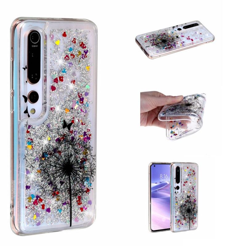 Hoesje voor Xiaomi Mi 10 / 10 Pro Glitter Paardebloemen