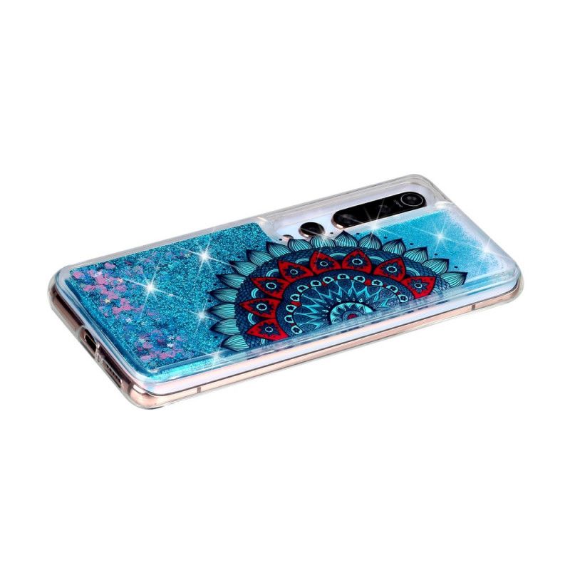 Hoesje Xiaomi Mi 10 / 10 Pro Lichtblauw Donkerblauw Glitter Mandala