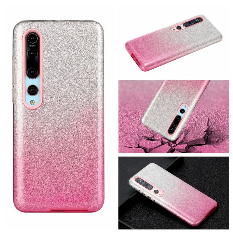 Hoesje Xiaomi Mi 10 / 10 Pro Roze Zwart Flitsende Kleurverloop