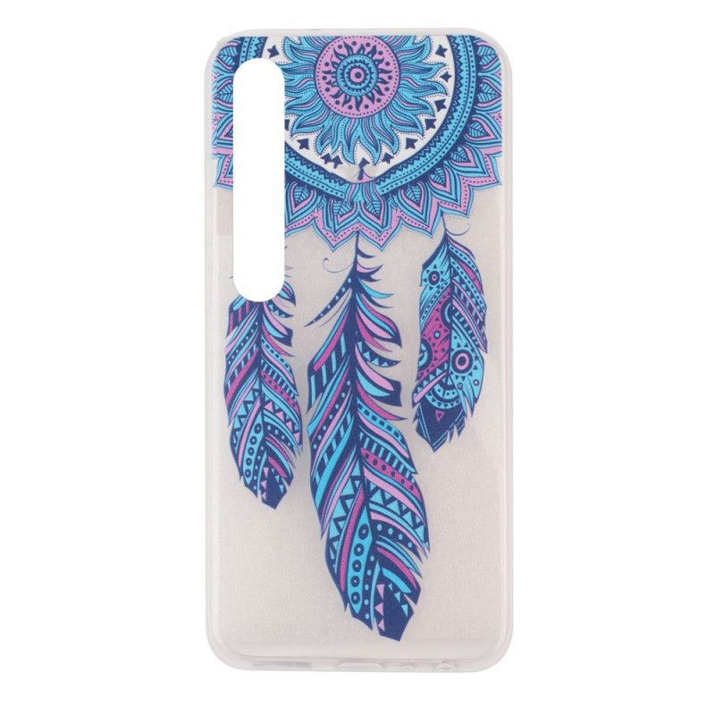 Hoesje Xiaomi Mi 10 / 10 Pro Transparante Dromenvanger Blauwe Veren