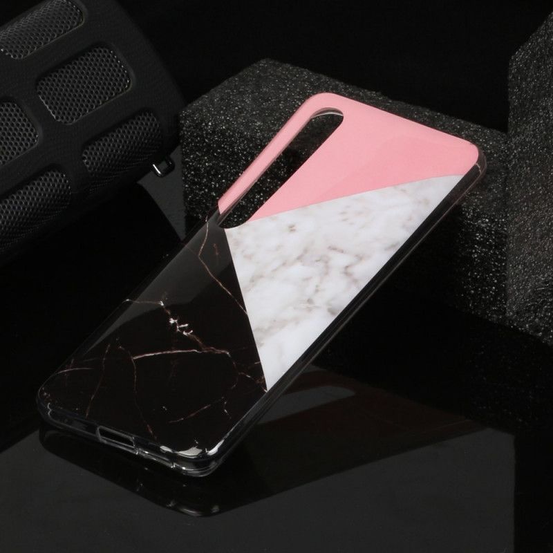 Hoesje Xiaomi Mi 10 / 10 Pro Wit Zwart Marmerpatroon