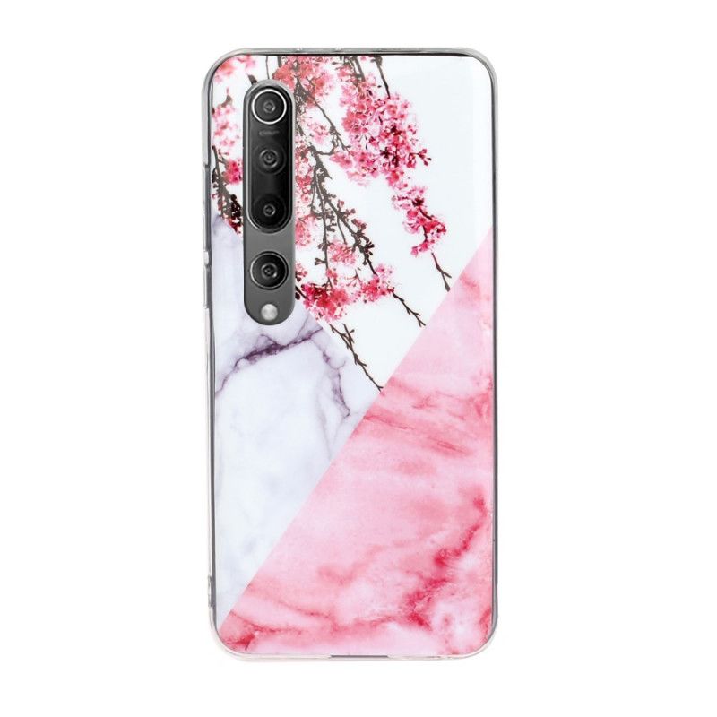 Hoesje Xiaomi Mi 10 / 10 Pro Wit Zwart Marmerpatroon