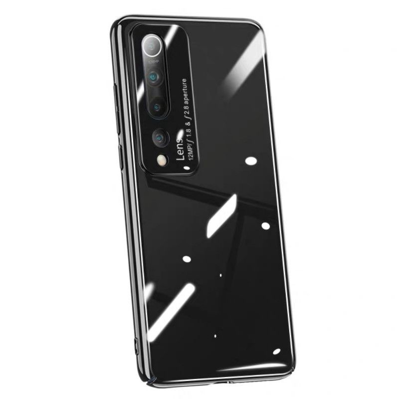 Hoesje Xiaomi Mi 10 / 10 Pro Wit Zwart Pro Spiegeleffect Gehard Glas