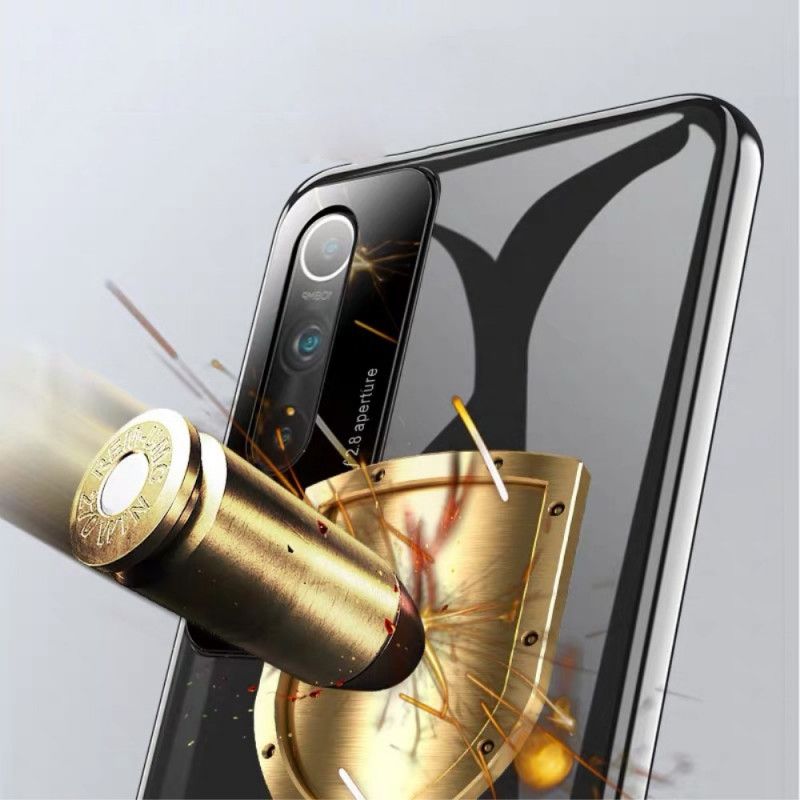 Hoesje Xiaomi Mi 10 / 10 Pro Wit Zwart Pro Spiegeleffect Gehard Glas