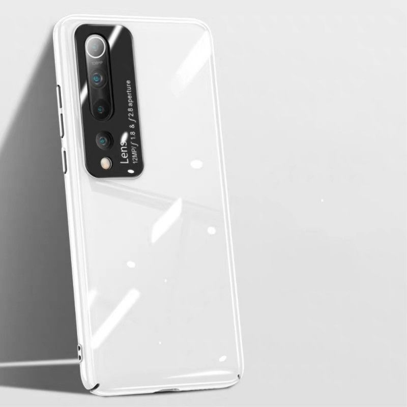 Hoesje Xiaomi Mi 10 / 10 Pro Wit Zwart Pro Spiegeleffect Gehard Glas