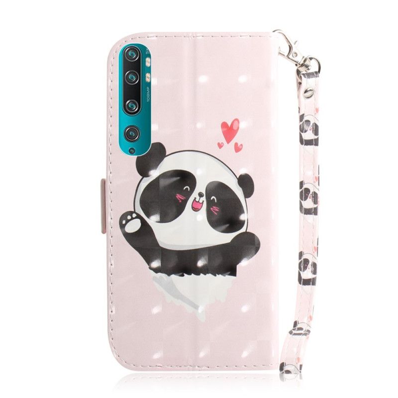 Leren Hoesje voor Xiaomi Mi 10 / 10 Pro Panda Love Met String