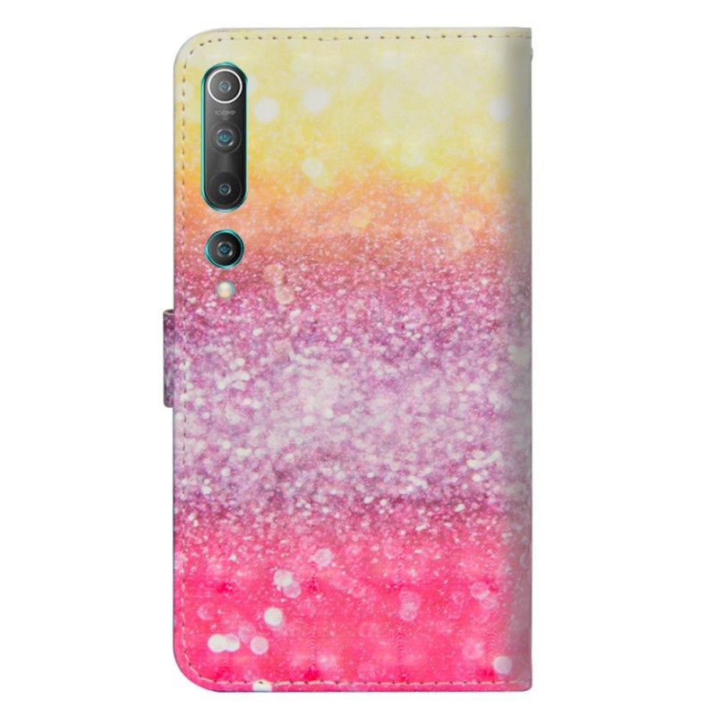 Leren Hoesje voor Xiaomi Mi 10 / 10 Pro Verloop Magenta Glitter