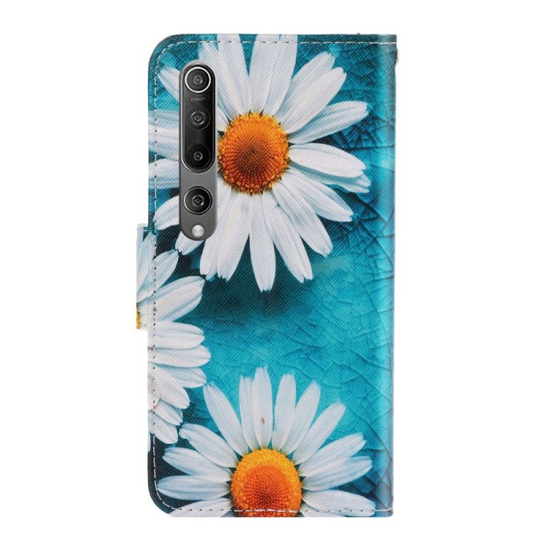 Leren Hoesje Xiaomi Mi 10 / 10 Pro String Madeliefjes