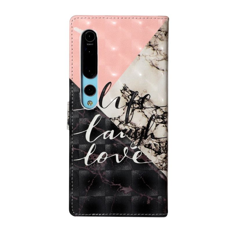 Leren Hoesje Xiaomi Mi 10 / 10 Pro Telefoonhoesje Lichtvlek Leven Lachen Liefde