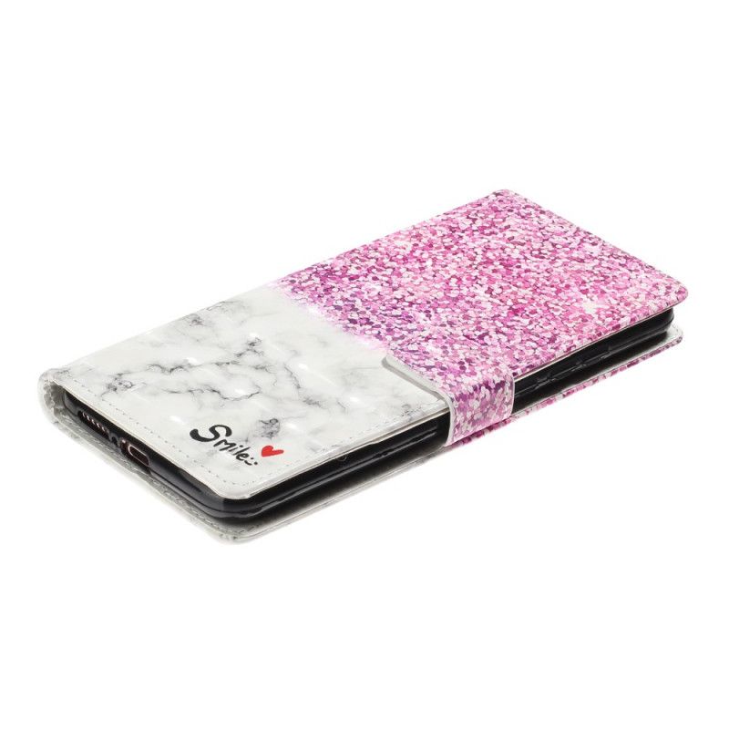 Leren Hoesje Xiaomi Mi 10 / 10 Pro Telefoonhoesje Lichtvlek Smile Glitter