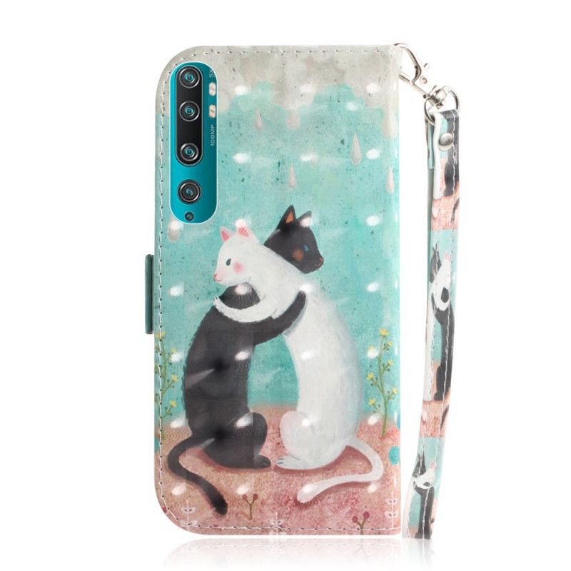 Leren Hoesje Xiaomi Mi 10 / 10 Pro Telefoonhoesje String Kattenvrienden