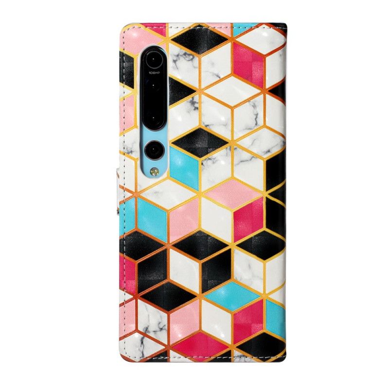 Leren Hoesje Xiaomi Mi 10 / 10 Pro Veelkleurige Marmeren Lichtvlek