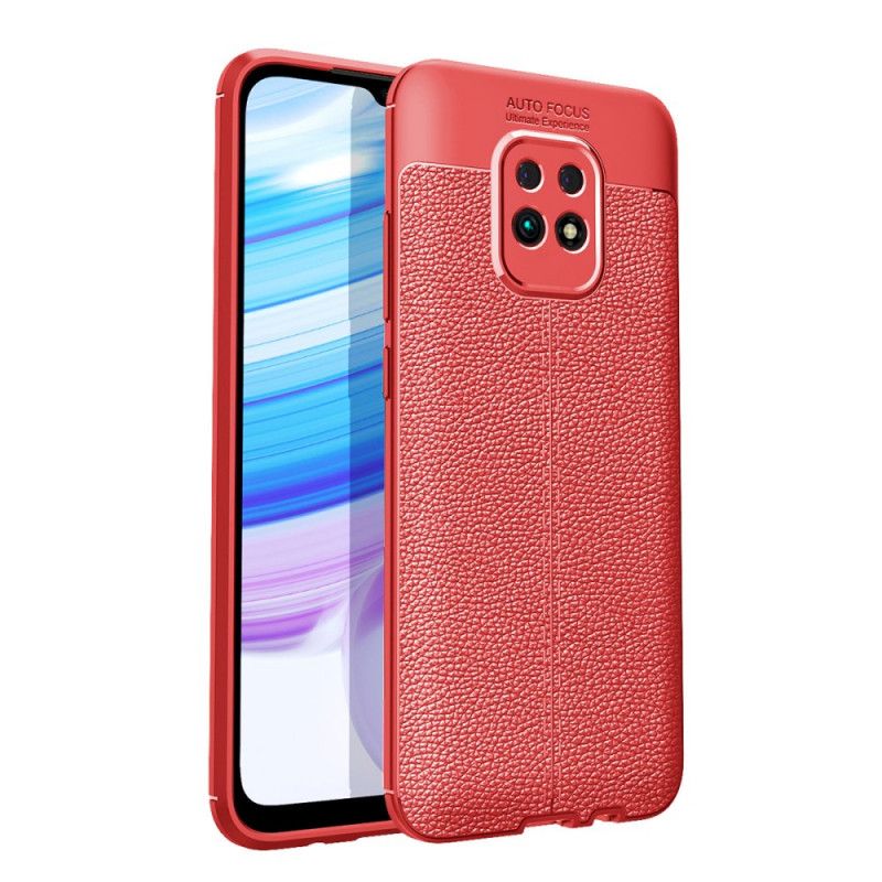 Hoesje Xiaomi Redmi 10X / 10X Pro Rood Zwart Dubbellijns Lychee Leereffect