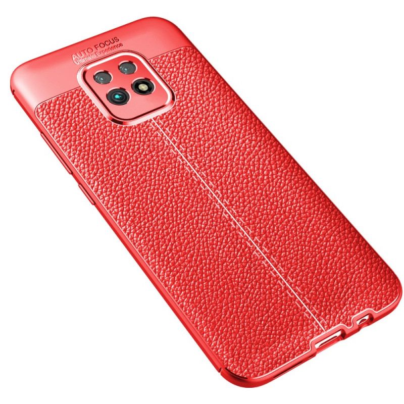 Hoesje Xiaomi Redmi 10X / 10X Pro Rood Zwart Dubbellijns Lychee Leereffect