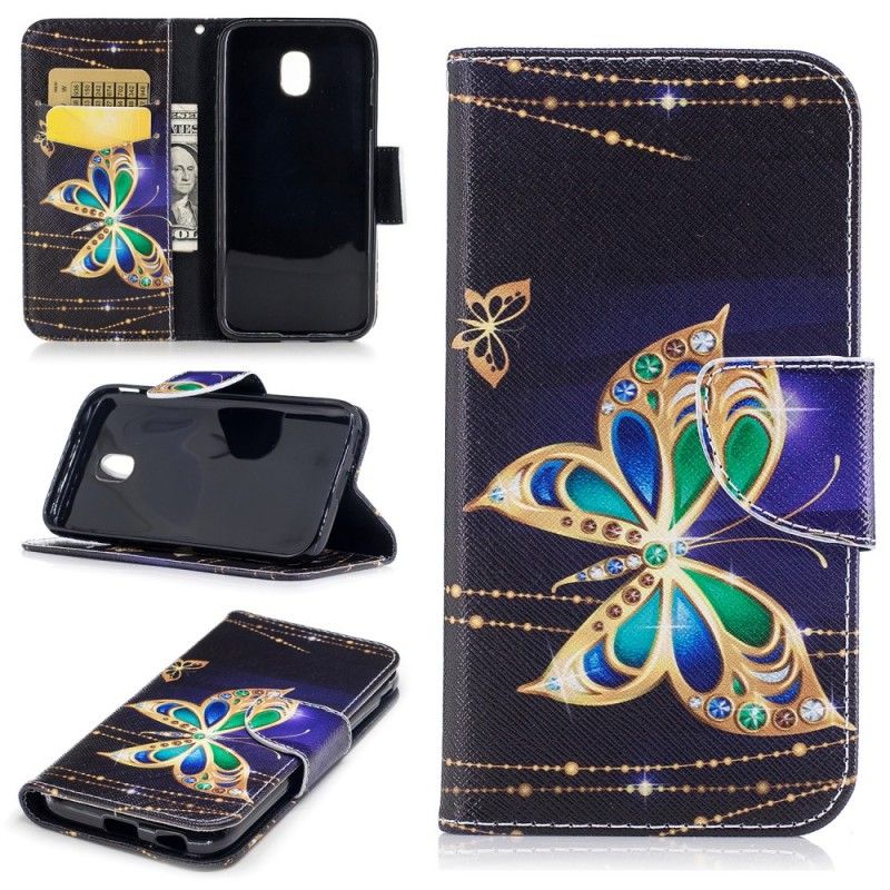 Flip Case Leren Samsung Galaxy J3 2017 Magische Vlinder