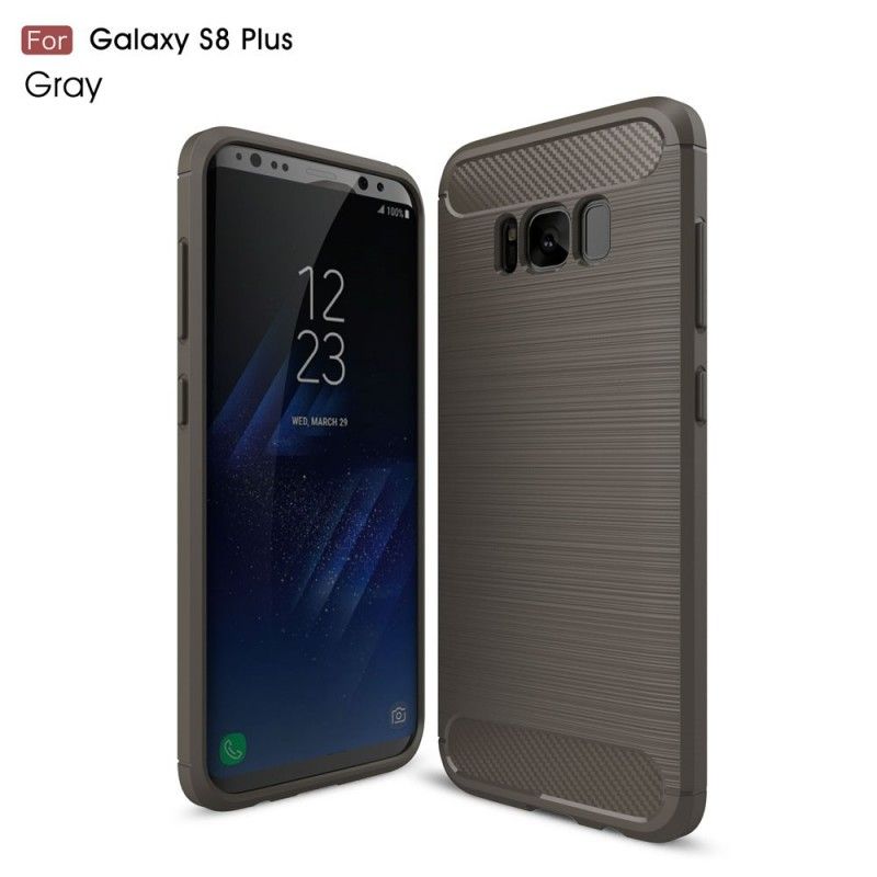 Case Hoesje Samsung Galaxy S8 Plus Rood Zwart Telefoonhoesje Geborsteld Koolstofvezel