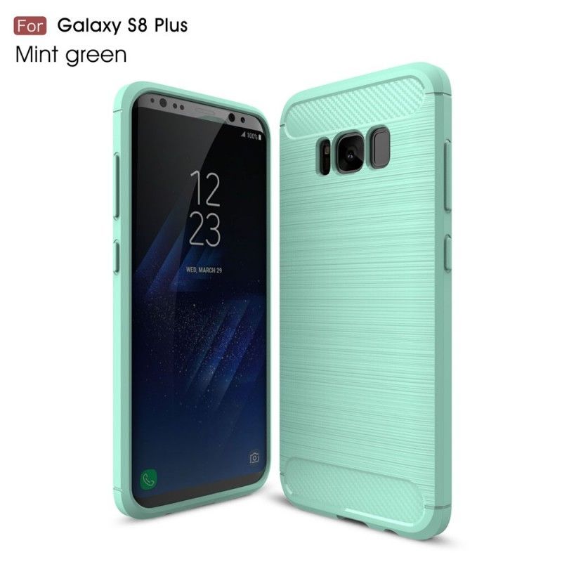 Case Hoesje Samsung Galaxy S8 Plus Rood Zwart Telefoonhoesje Geborsteld Koolstofvezel