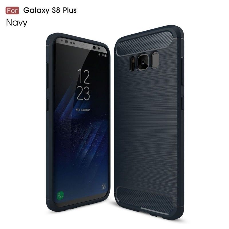 Case Hoesje Samsung Galaxy S8 Plus Rood Zwart Telefoonhoesje Geborsteld Koolstofvezel