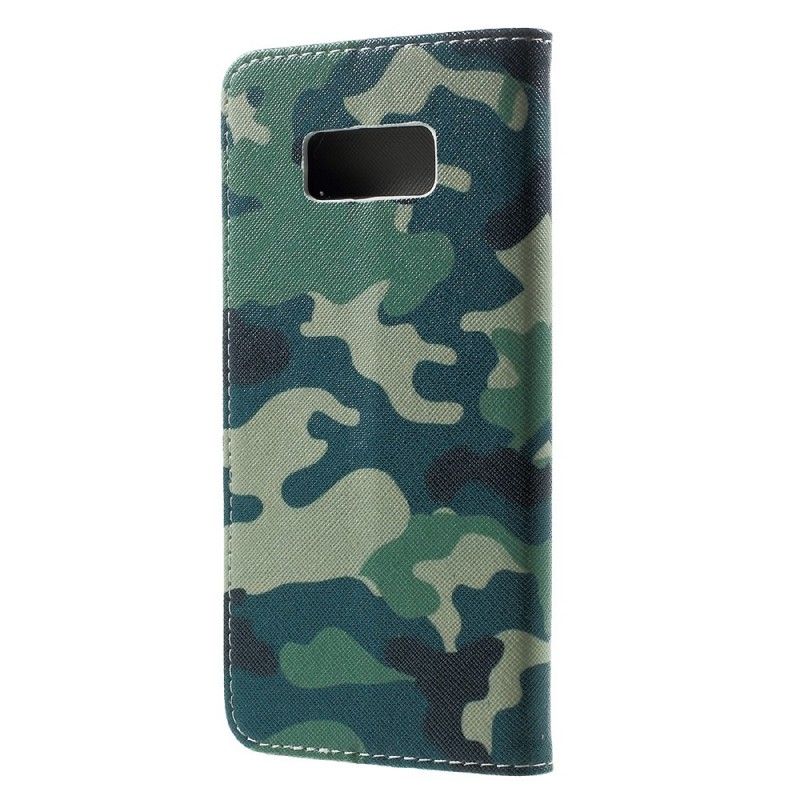 Flip Case Leren Samsung Galaxy S8 Plus Militaire Camouflage