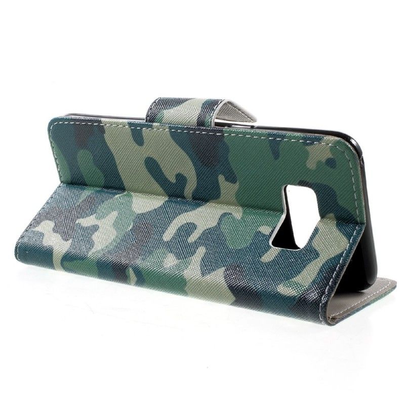 Flip Case Leren Samsung Galaxy S8 Plus Militaire Camouflage