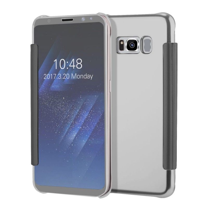 Folio-hoesje Samsung Galaxy S8 Plus Donkerblauw Zwart Telefoonhoesje Spiegel