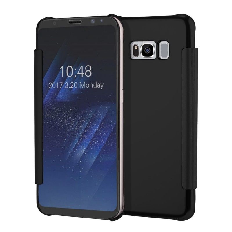 Folio-hoesje Samsung Galaxy S8 Plus Donkerblauw Zwart Telefoonhoesje Spiegel