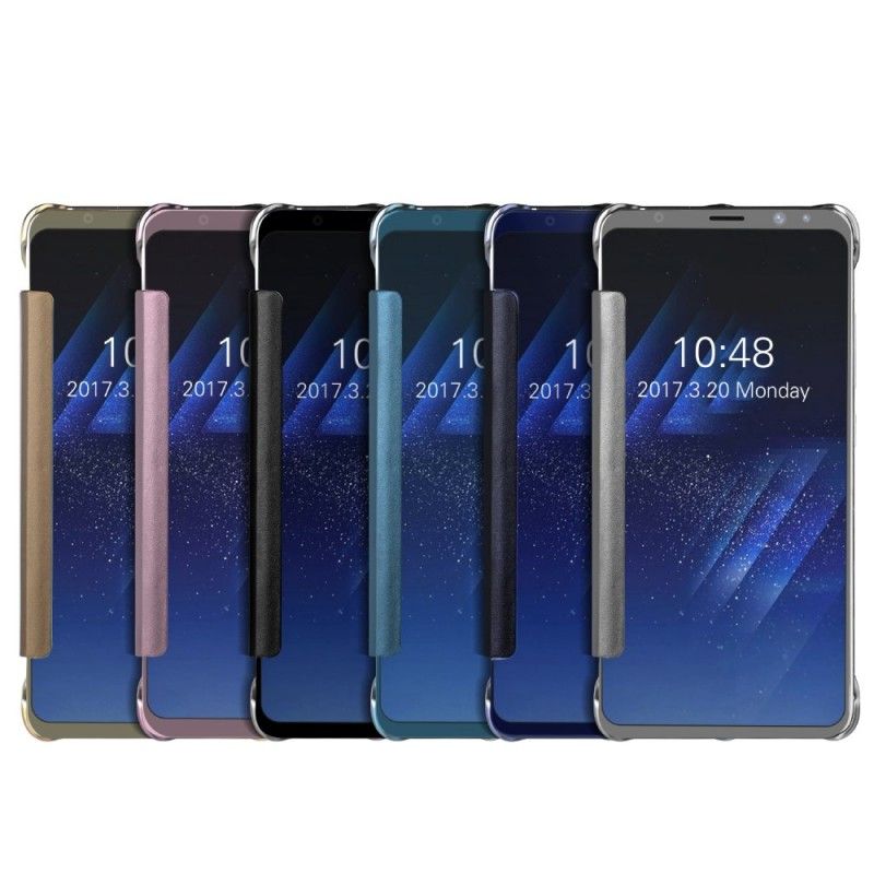 Folio-hoesje Samsung Galaxy S8 Plus Donkerblauw Zwart Telefoonhoesje Spiegel