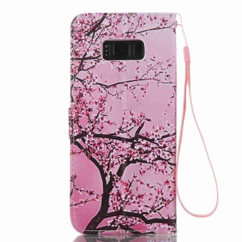 Leren Hoesje voor Samsung Galaxy S8 Plus Bloeiende Boom Met String