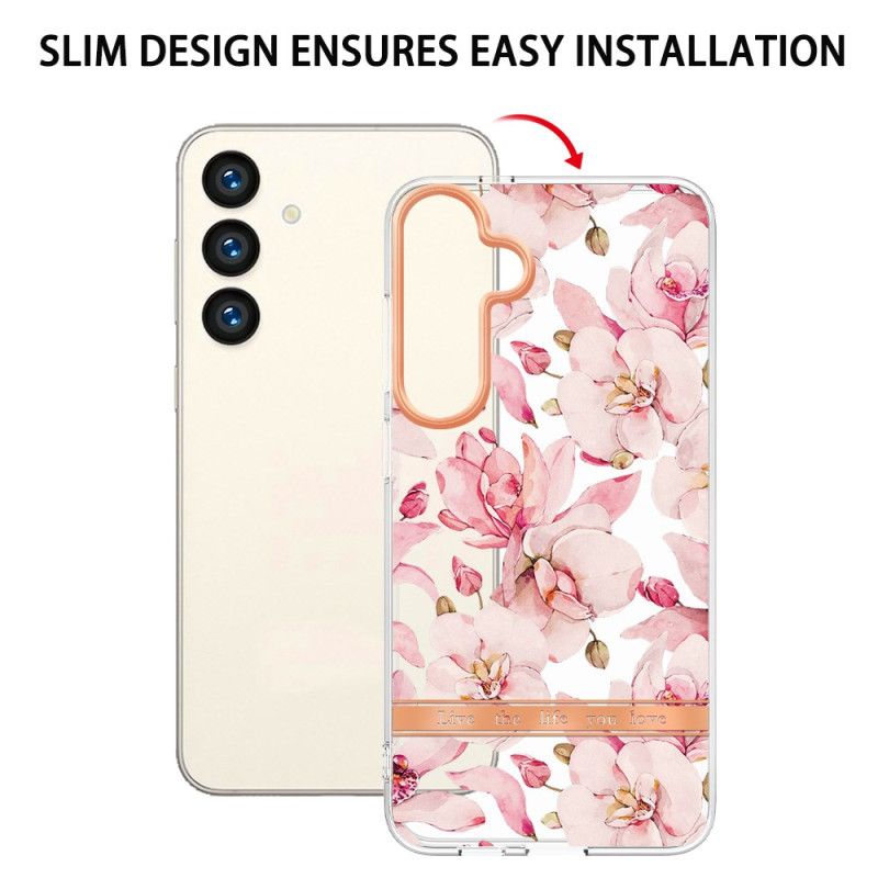 Case Hoesje Samsung Galaxy S24 5g Telefoonhoesje Bloemenserie