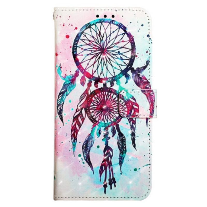 Folio-hoesje Samsung Galaxy S24 5g Dromenvanger Met Rode Aquarel