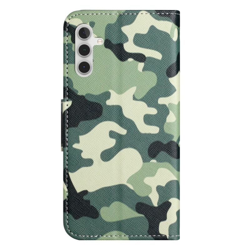 Folio-hoesje Samsung Galaxy S24 5g Telefoonhoesje Militaire Camouflage Met Riem