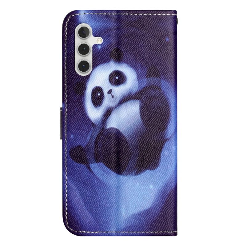 Folio-hoesje Samsung Galaxy S24 5g Telefoonhoesje Panda Space Met Riem