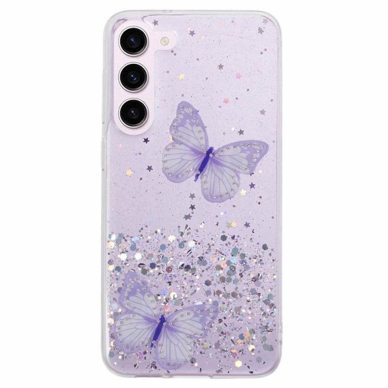 Hoesje Samsung Galaxy S24 5g Glittervlinders Bescherming Hoesje