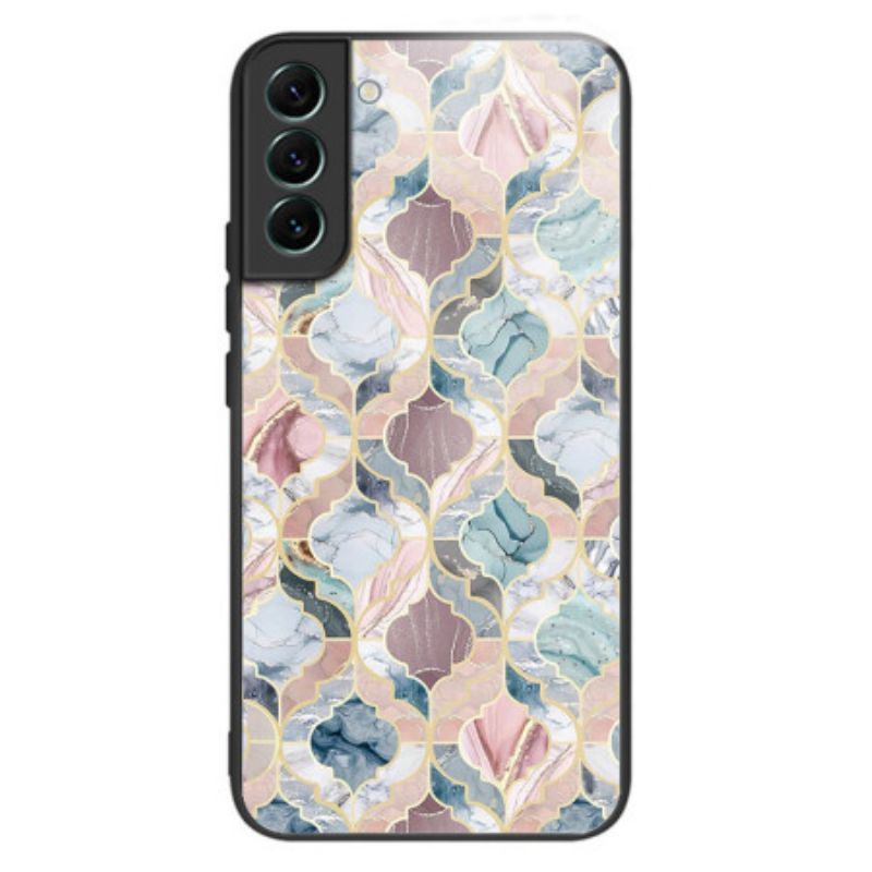 Hoesje Samsung Galaxy S24 5g Pastelmarmer Gehard Glas