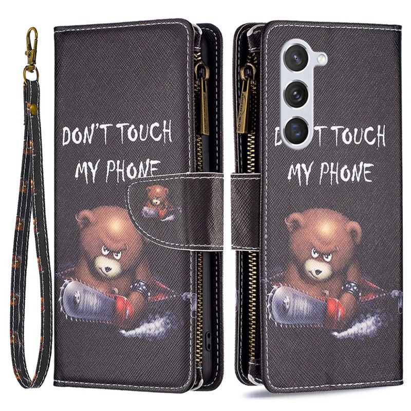 Leren Hoesje Samsung Galaxy S24 5g Dangerous Bear Portemonnee Met Riempje