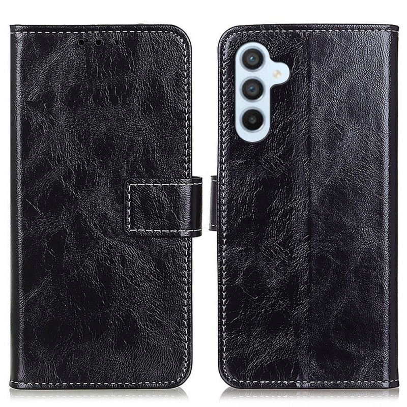 Leren Hoesje Samsung Galaxy S24 5g Imitatielakleer Zichtbare Stiksels Bescherming Hoesje