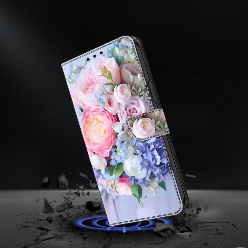 Leren Hoesje Samsung Galaxy S24 5g Kleurrijke Bloemen Bescherming Hoesje