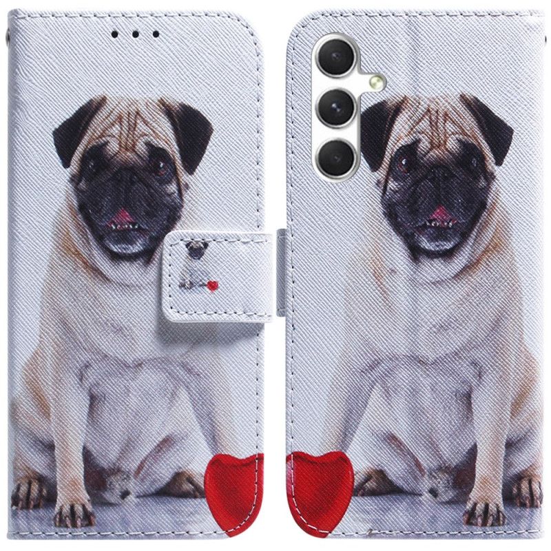 Leren Hoesje Samsung Galaxy S24 5g Mopshond Bescherming Hoesje