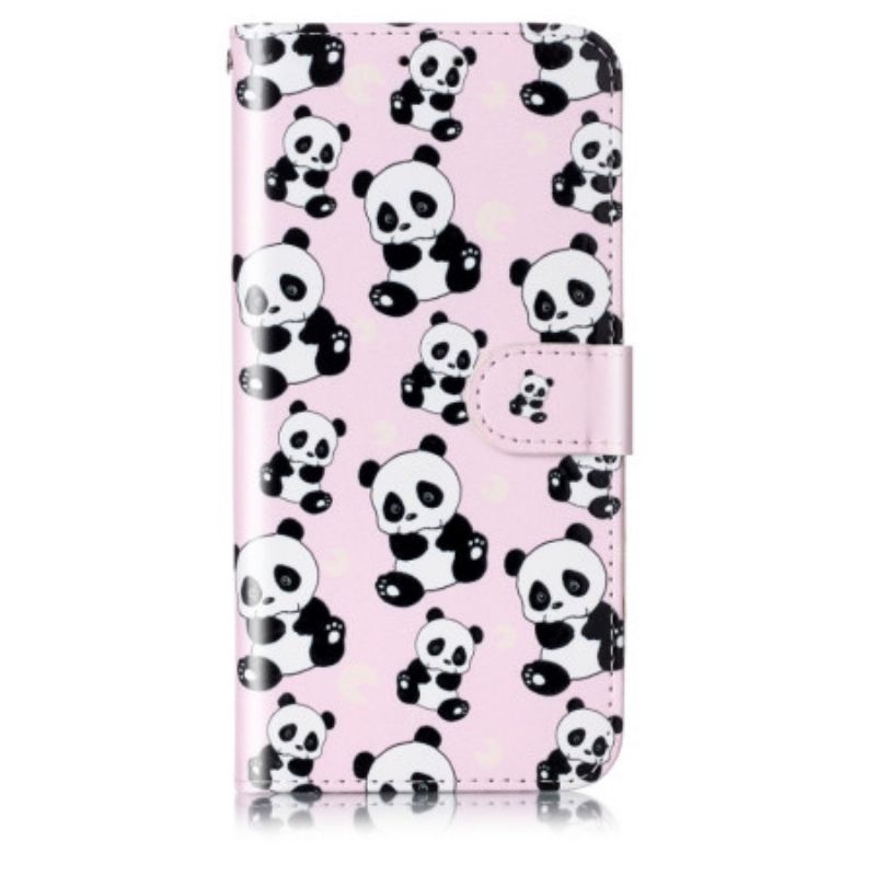 Leren Hoesje Samsung Galaxy S24 5g Pandapatroon Met Riem Bescherming Hoesje