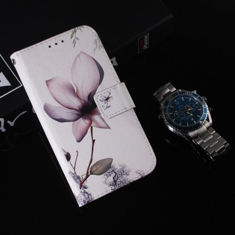 Leren Hoesje Samsung Galaxy S24 5g Roze Bloem Bescherming Hoesje